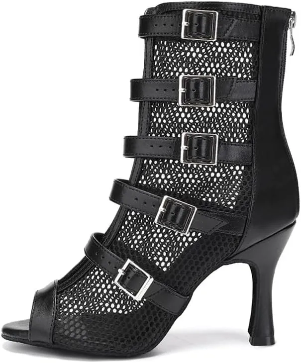 YKXLM Latin Dance Boots Women Ballroom Dance Shoes Salsa Bachata Performance Dancing Shoes