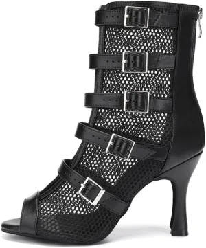 YKXLM Latin Dance Boots Women Ballroom Dance Shoes Salsa Bachata Performance Dancing Shoes