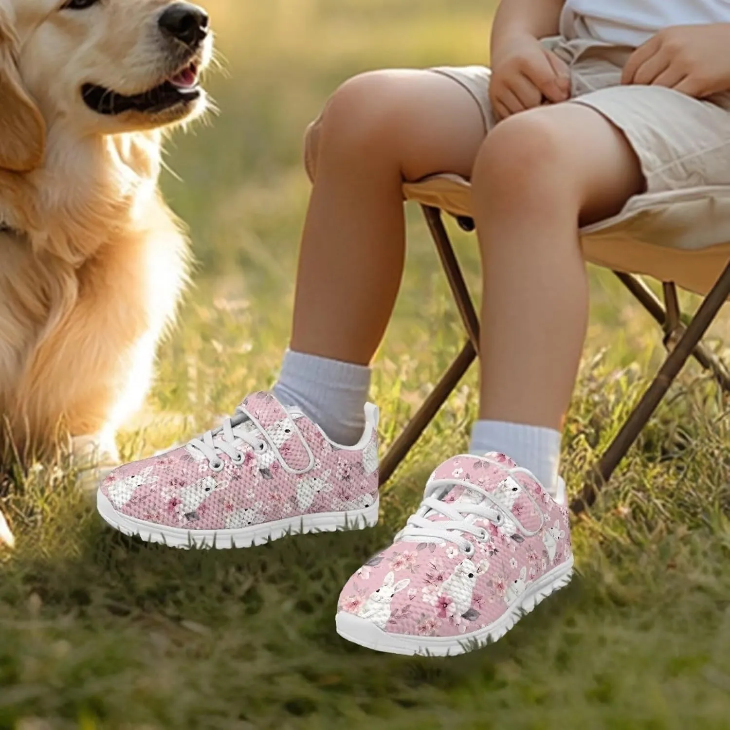 Yzaoxia Easter Shoes for Girls Boys Tennis Running Shoes Hook and Loop Sneakers Walking Shoes Barefoot Shoes Trainers Slip On Sneakers Size 11-Big Size 2.5