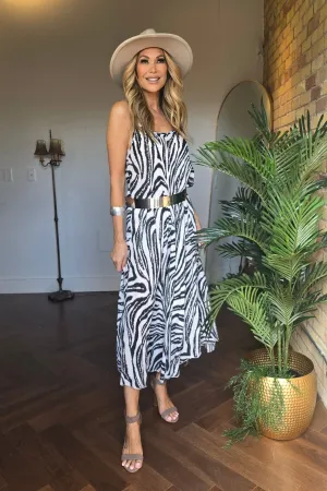 Zebra Print Slip Dress