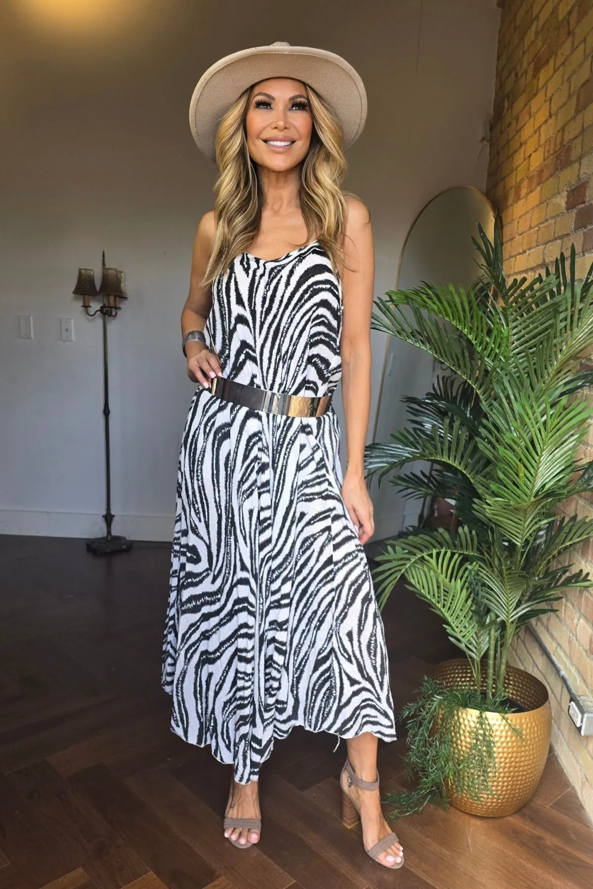 Zebra Print Slip Dress