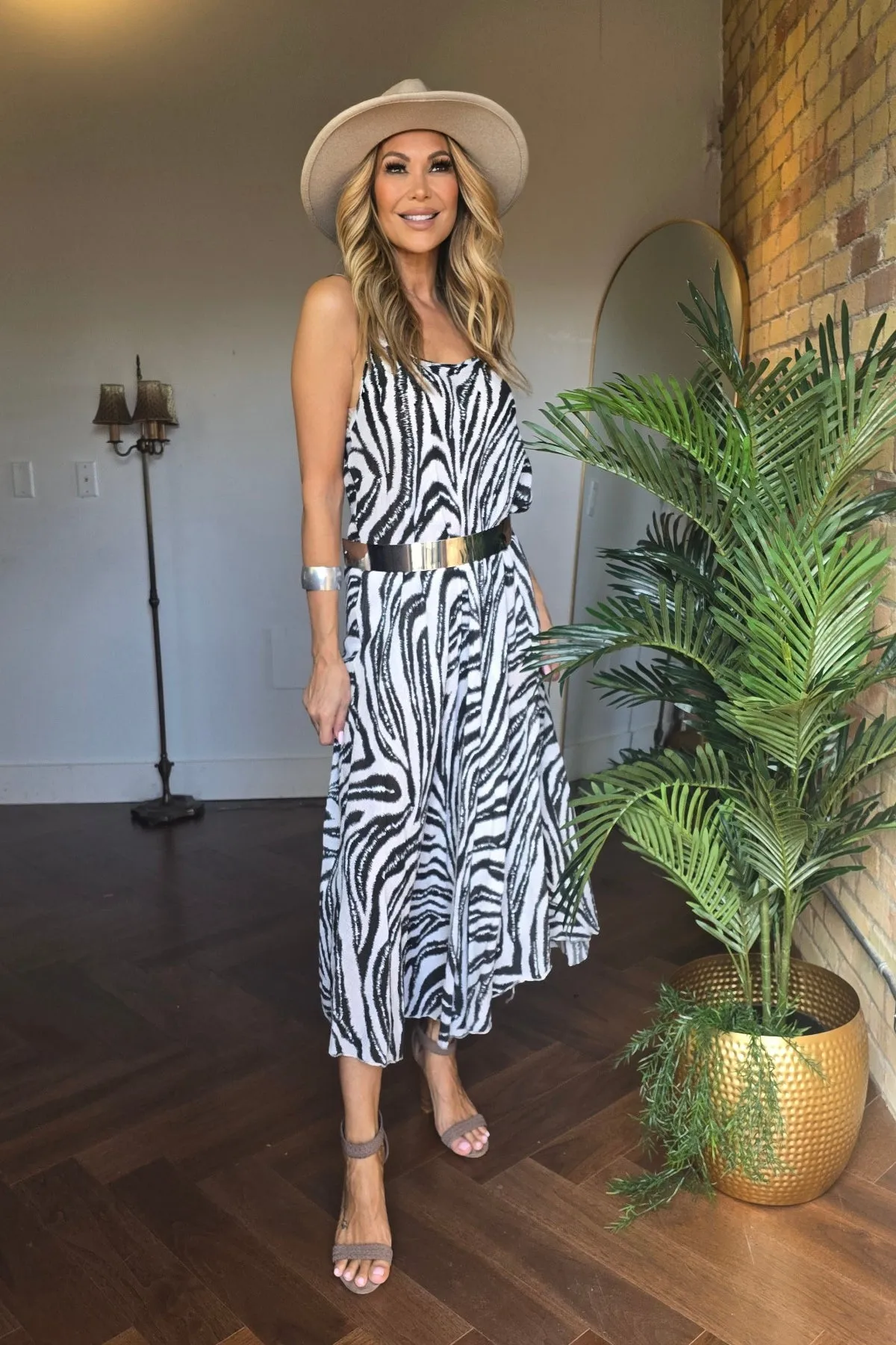 Zebra Print Slip Dress