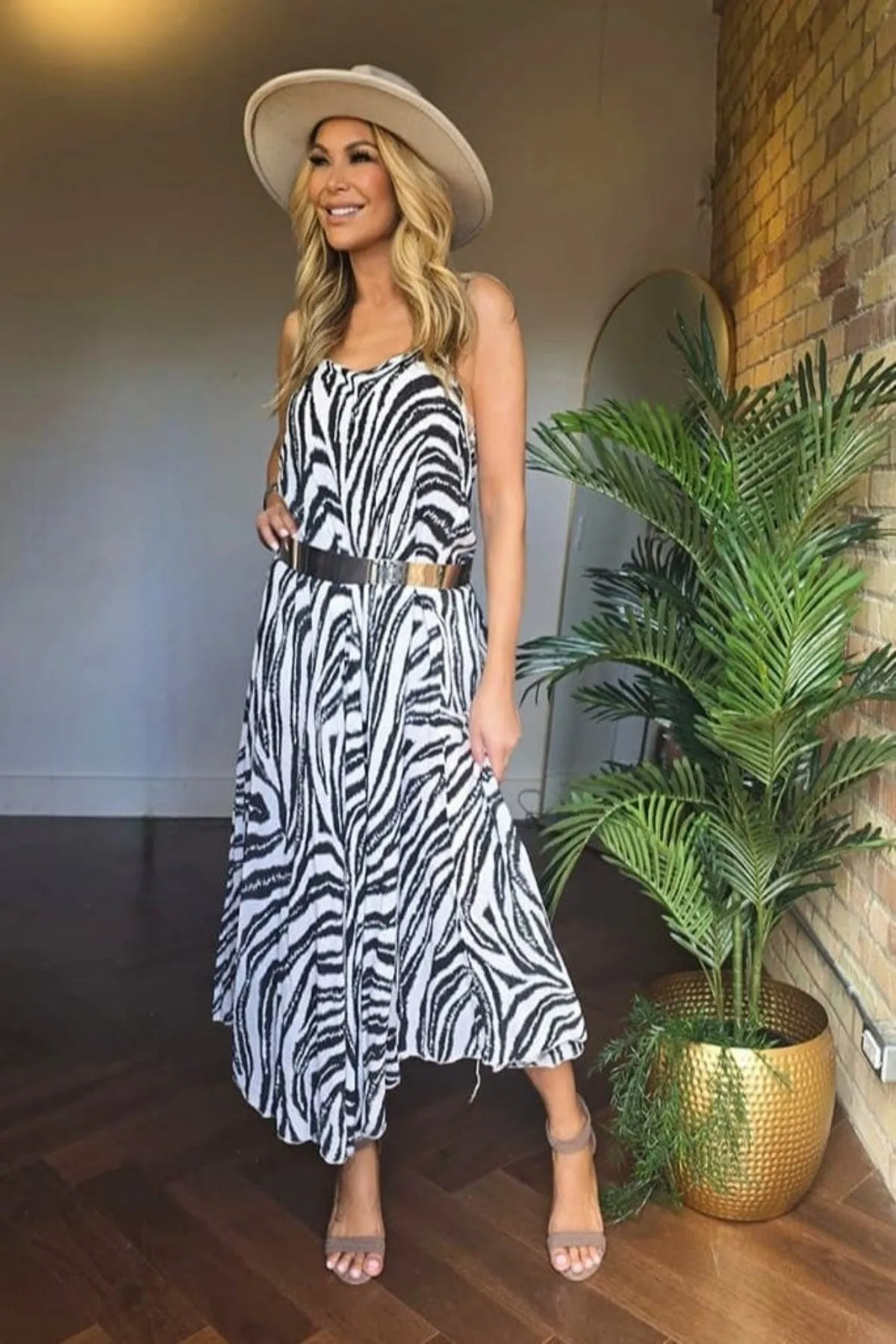 Zebra Print Slip Dress